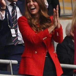 NWT Zara bloggers fav red tweed blazer size XS